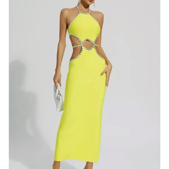 knee length dresses for ladies Strapless High Stretch Bodycon Maxi Dress with Thigh-High Slit for Evening  Events